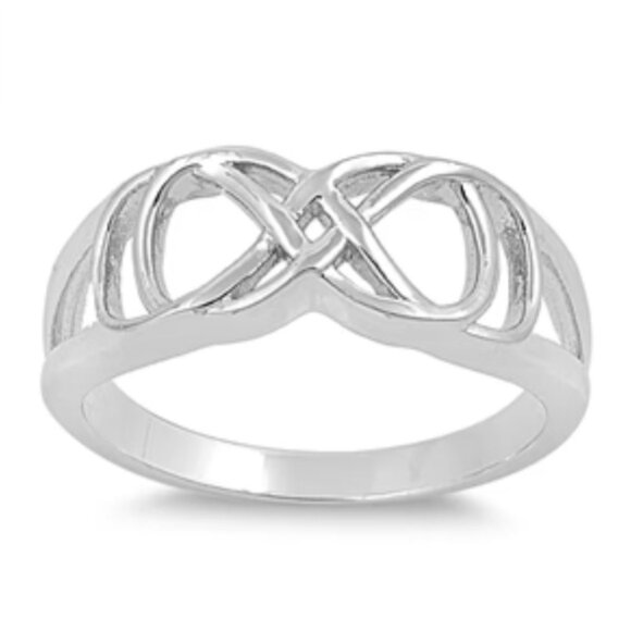 Sterling Silver Infinity Ring  Elegant Symbolic Design - Picture 2 of 2